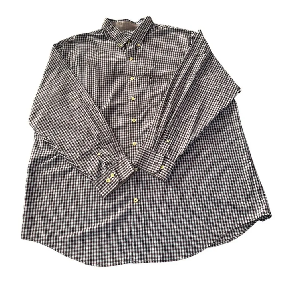Izod Men's Purple/Blue Plaid LS  Button Up Dress Shirt Size 3XLT